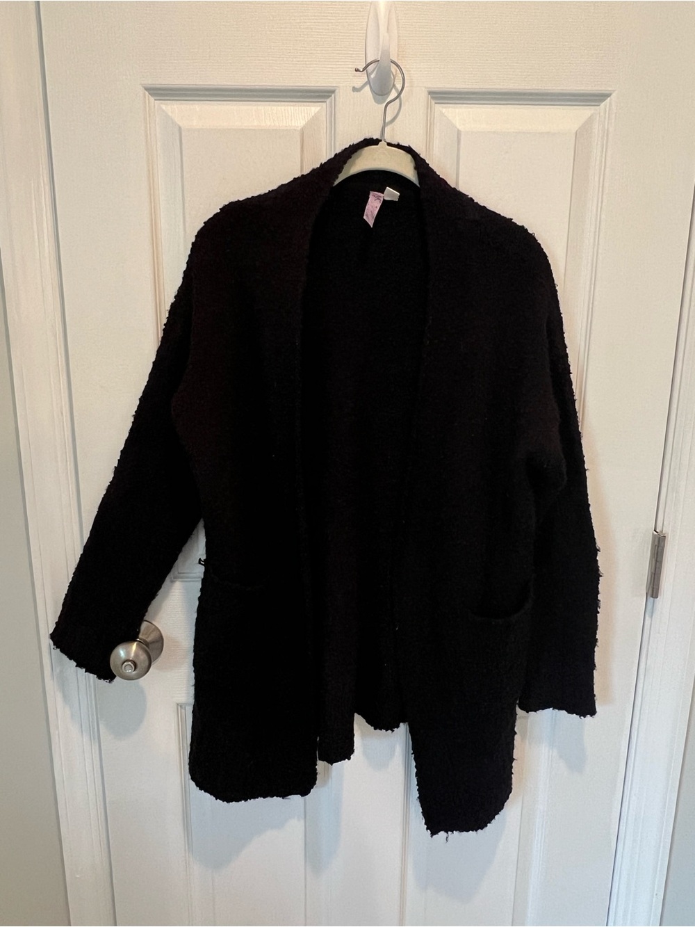 Black Textured Knit Cardigan size M